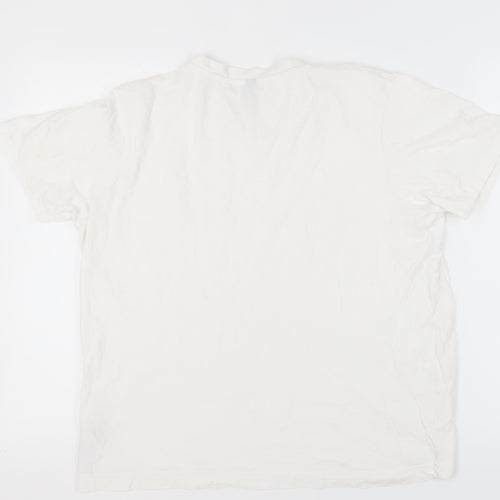 Donnay Men's White V-Neck Cotton T-Shirt L