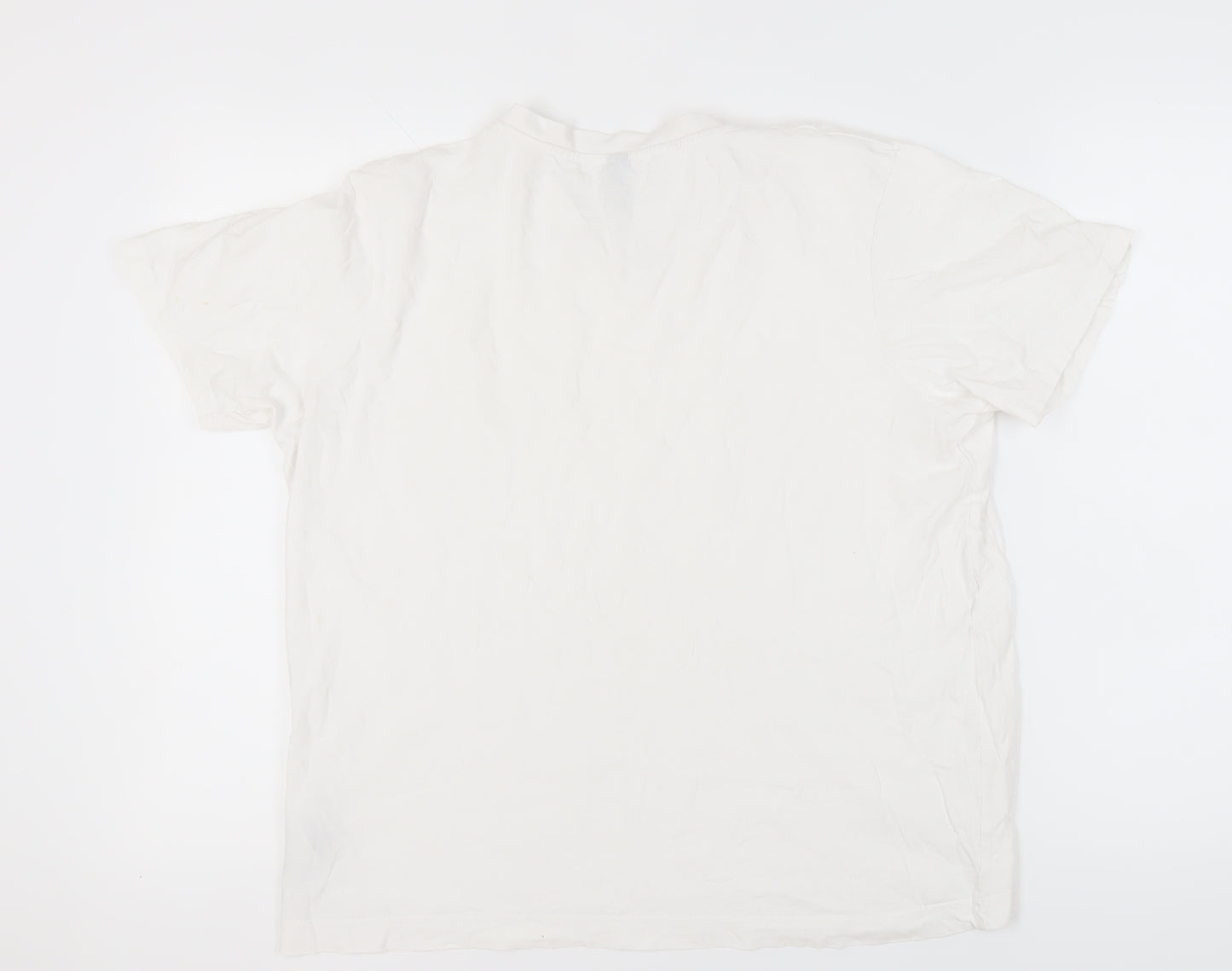 Donnay Men's White V-Neck Cotton T-Shirt L