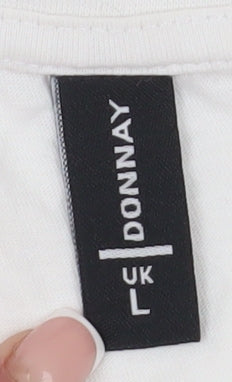 Donnay Men's White V-Neck Cotton T-Shirt L