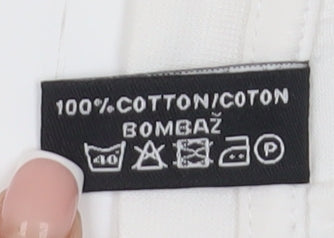 Donnay Men's White V-Neck Cotton T-Shirt L