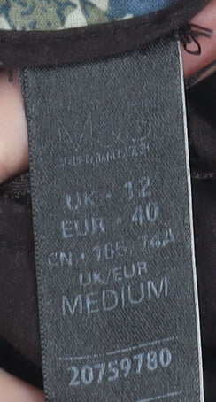 Marks and Spencer Women's Black Cord Trousers Size 12