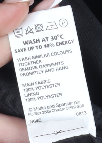 Marks and Spencer Women's Black Geometric Trench Coat, Size 14