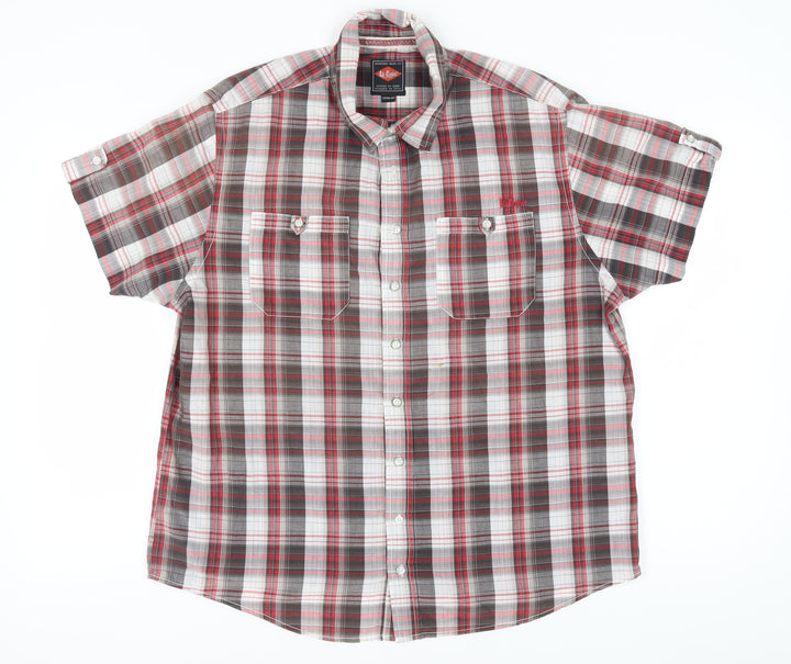 Lee Cooper Men's Multicoloured Plaid Button-Up Shirt XL