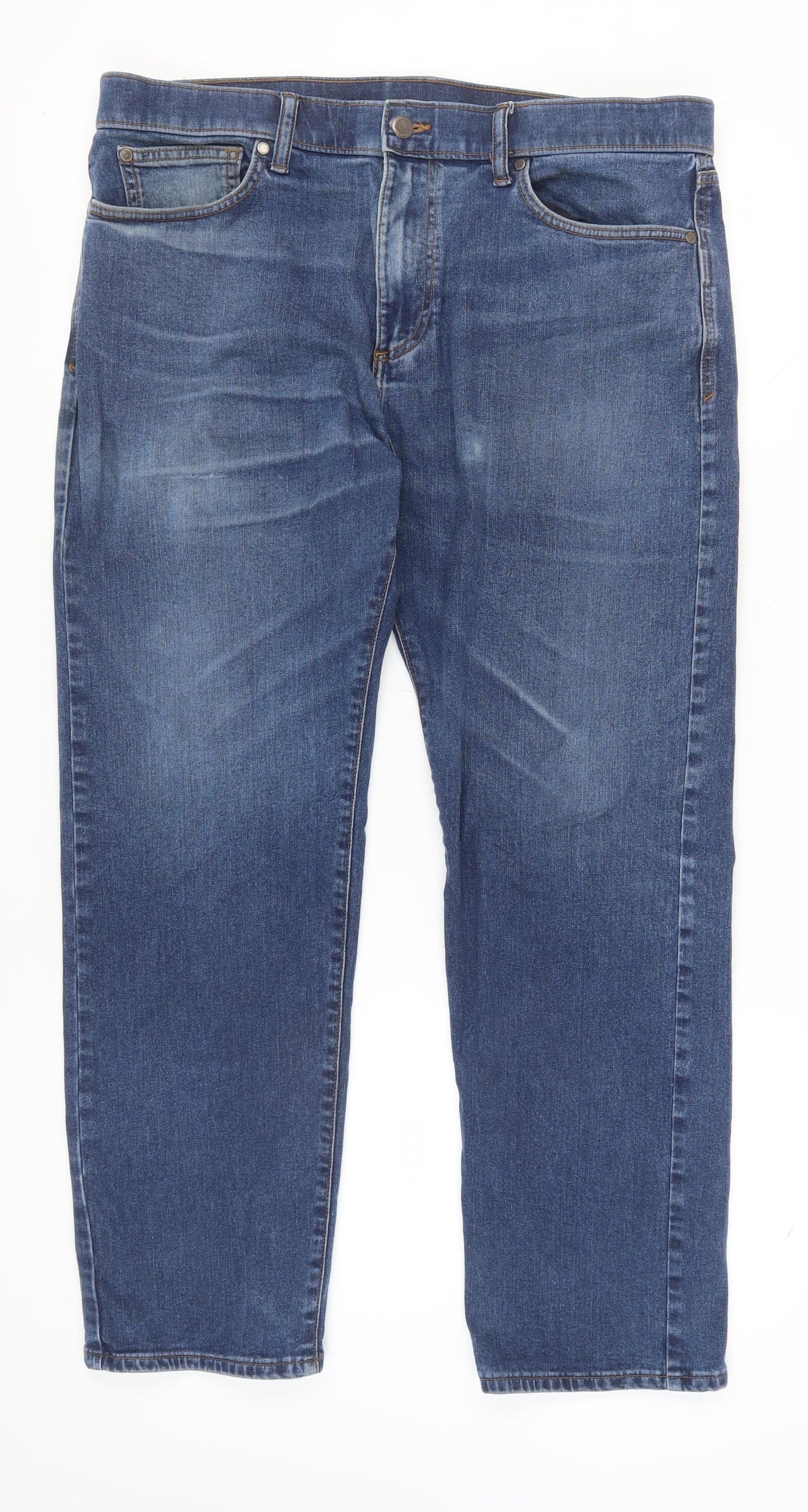 Marks and Spencer Men's Blue Straight Jeans 36