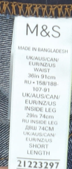 Marks and Spencer Men's Blue Straight Jeans 36