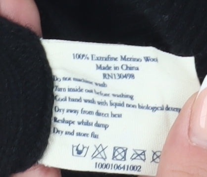 Jack Wills Women’s Black Cable-Knit Pullover Jumper Size 6