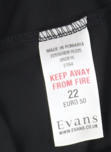 Evans Women's Black A-Line Dress, Size 22, Party Ready