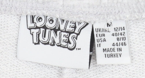 Primark Women's Grey Cartoon Sweat Shorts Size 12 Fun Casual