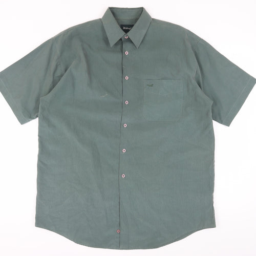 Wolsey Men's Green Short Sleeve Button-Up Shirt