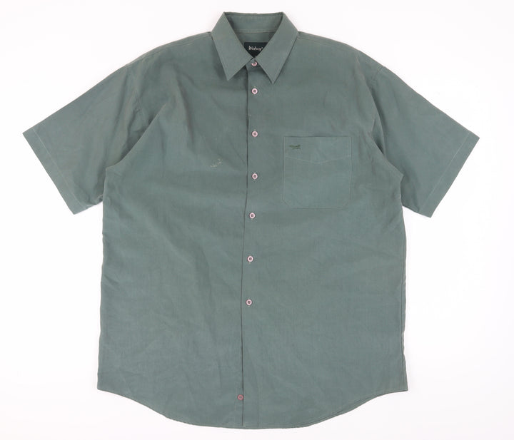 Wolsey Men's Green Short Sleeve Button-Up Shirt