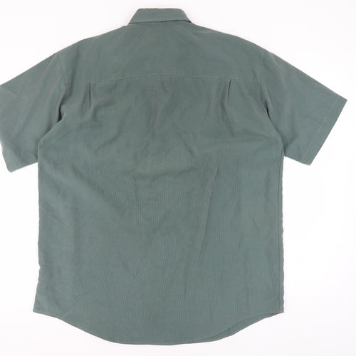 Wolsey Men's Green Short Sleeve Button-Up Shirt