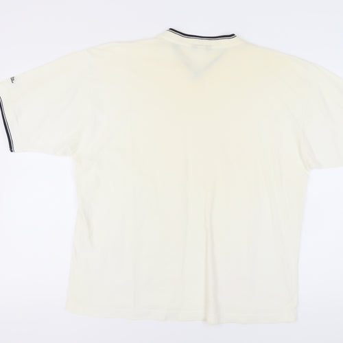 Lee Cooper Men's Ivory V-Neck T-Shirt, Size L