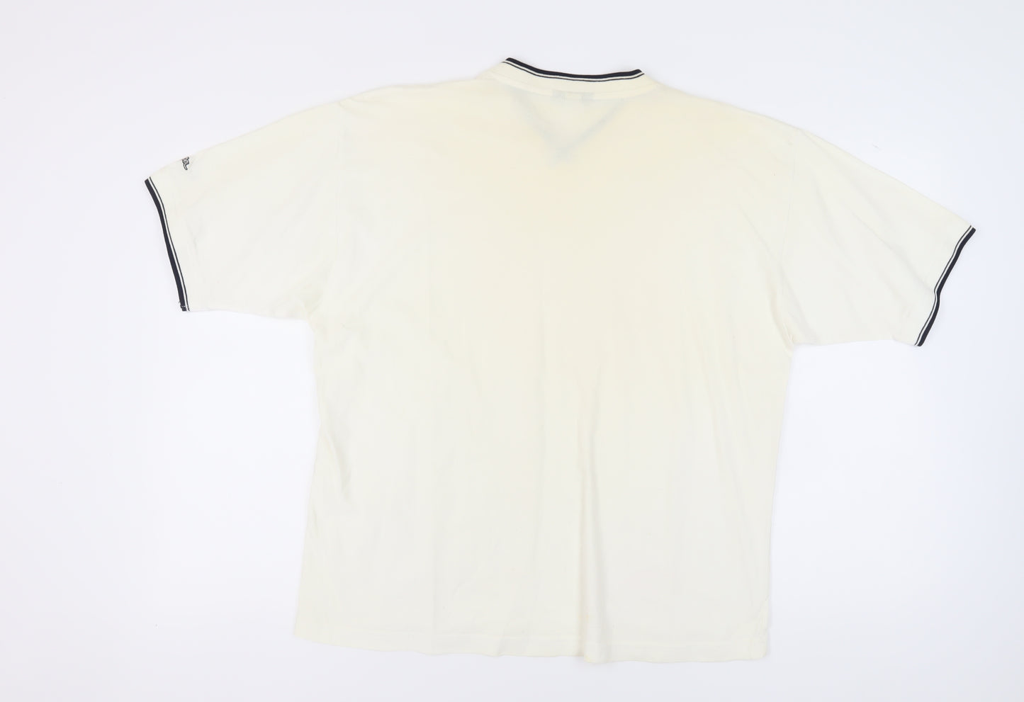 Lee Cooper Men's Ivory V-Neck T-Shirt, Size L