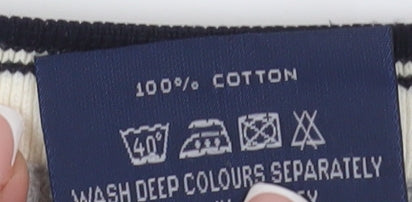 Lee Cooper Men's Ivory V-Neck T-Shirt, Size L