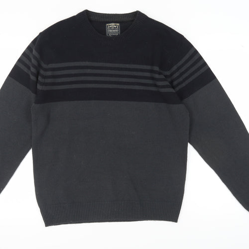 Kensington Dockside Black Striped Pullover Jumper L