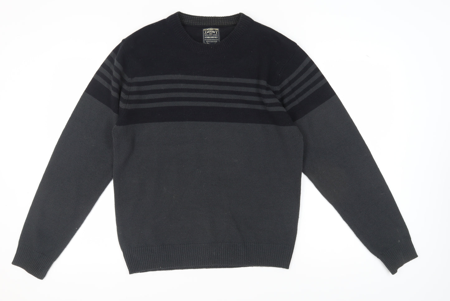 Kensington Dockside Black Striped Pullover Jumper L