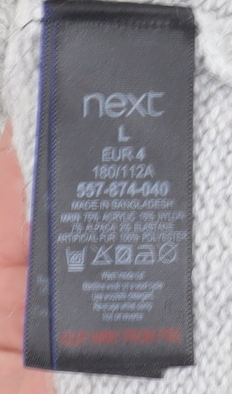 Next Grey Fair Isle Men's Hooded Pullover Jumper L