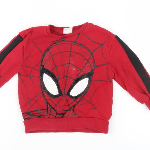 Marvel Boys Red Spiderman Pullover Sweatshirt 3-4 Years