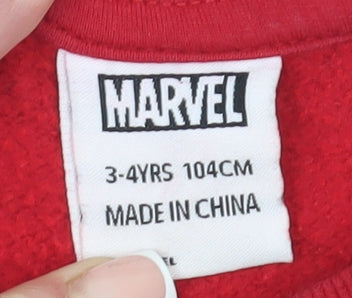 Marvel Boys Red Spiderman Pullover Sweatshirt 3-4 Years