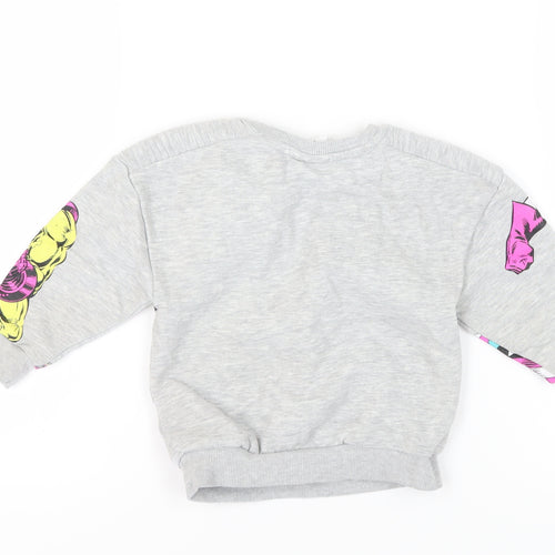 Marvel Boys Grey Graphic Print Sweatshirt Size 3-4 Years