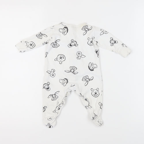 Disney Baby Unisex Babygrow 0-3 Months White Winnie the Pooh Print