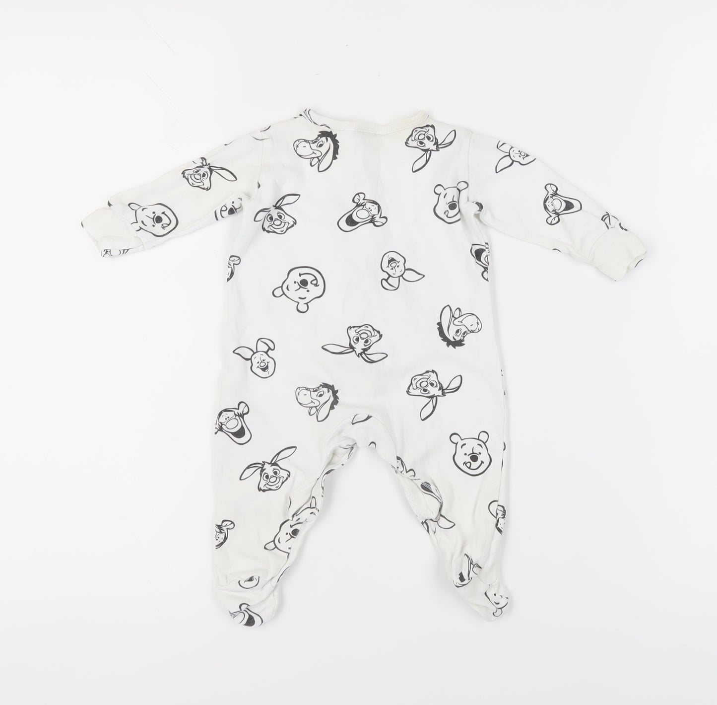 Disney Baby Unisex Babygrow 0-3 Months White Winnie the Pooh Print