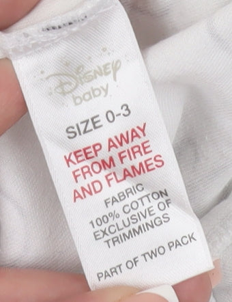 Disney Baby Unisex Babygrow 0-3 Months White Winnie the Pooh Print