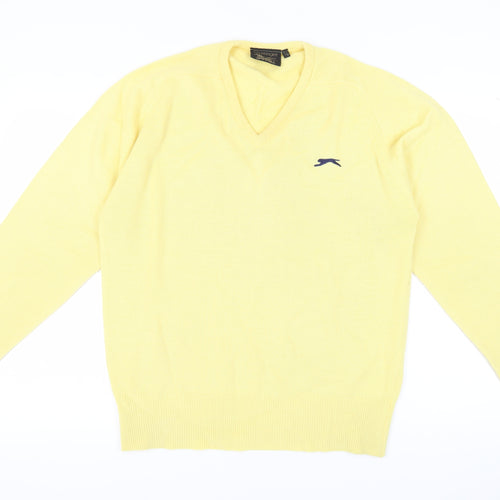 Slazenger Men's Yellow V-Neck Pullover Jumper M