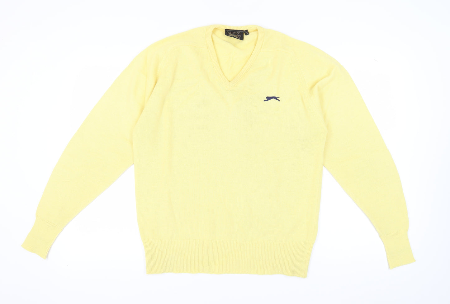 Slazenger Men's Yellow V-Neck Pullover Jumper M