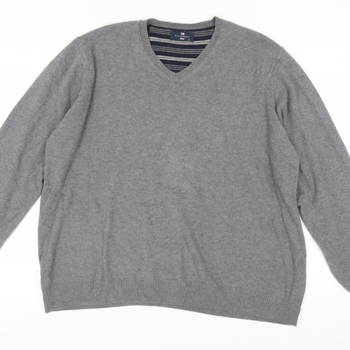Marks and Spencer Men's XL Grey Cotton Pullover Jumper