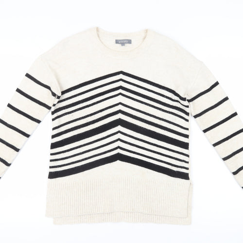 Principles Women's Beige Black Striped Pullover Jumper Size 8