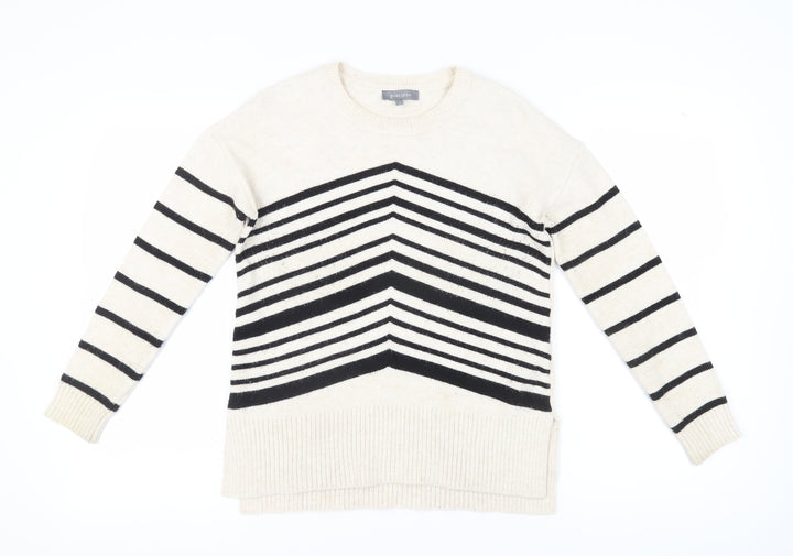Principles Women's Beige Black Striped Pullover Jumper Size 8