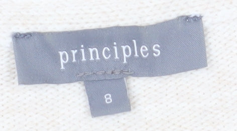 Principles Women's Beige Black Striped Pullover Jumper Size 8