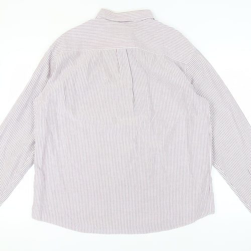 Marks and Spencer Men's XL Purple Striped Shirt