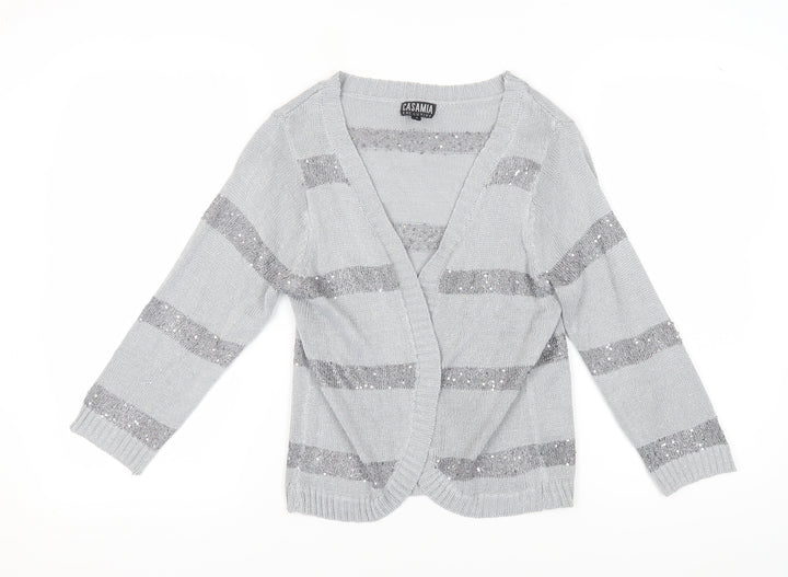 Casamia Women's Grey Sequin Cardigan, Size S