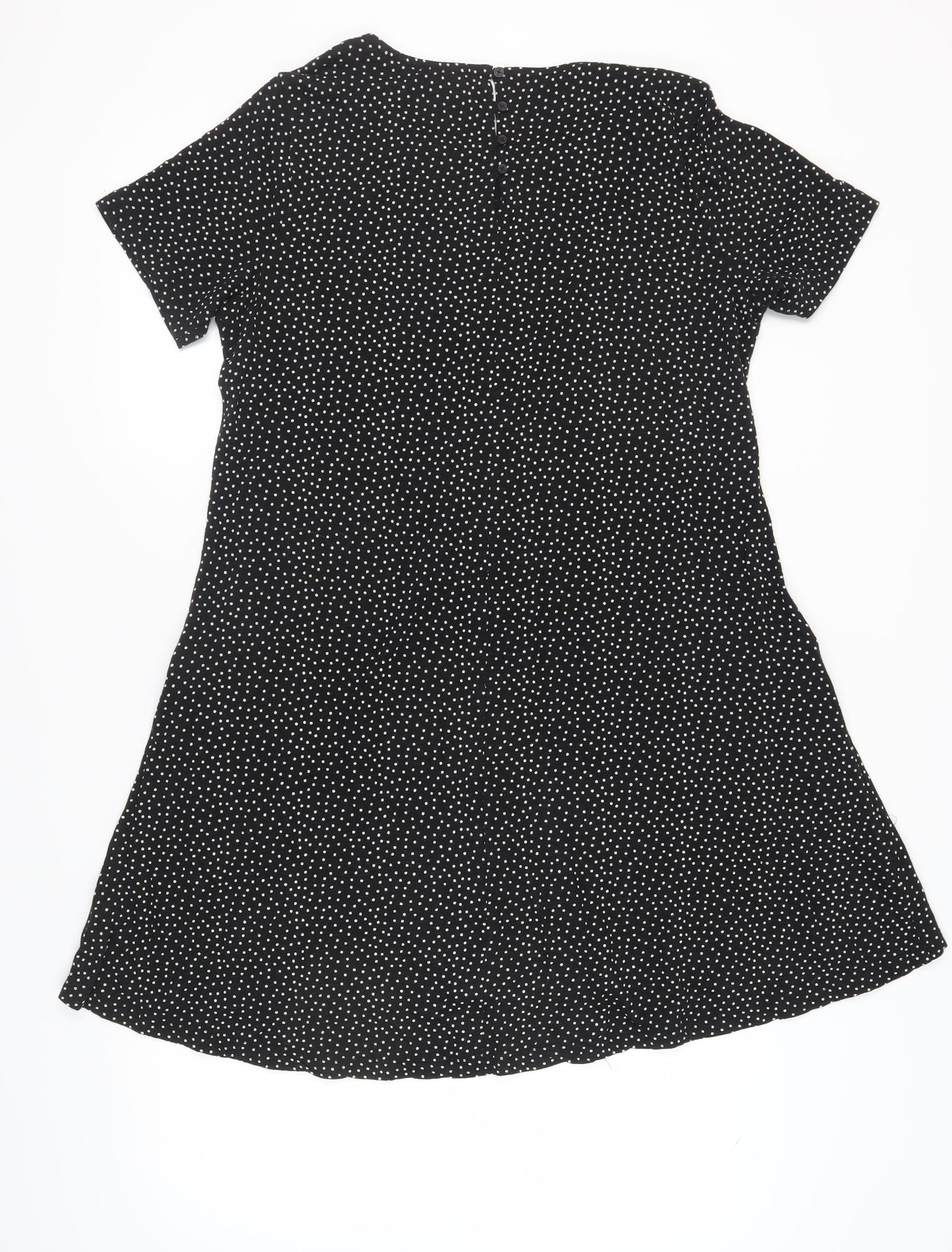 Fat Face Women's Black Polka Dot Shift Dress 14