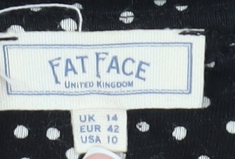 Fat Face Women's Black Polka Dot Shift Dress 14