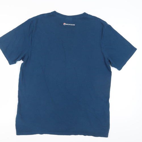 Montane Men's Blue Graphic T-Shirt, Large