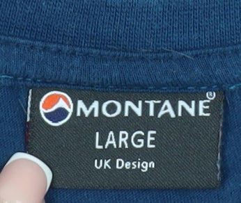 Montane Men's Blue Graphic T-Shirt, Large