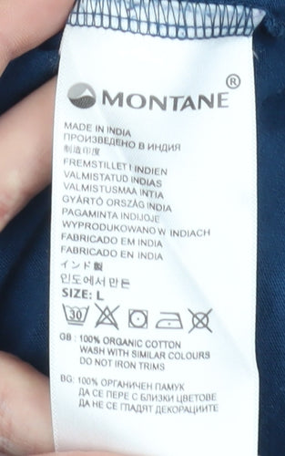 Montane Men's Blue Graphic T-Shirt, Large