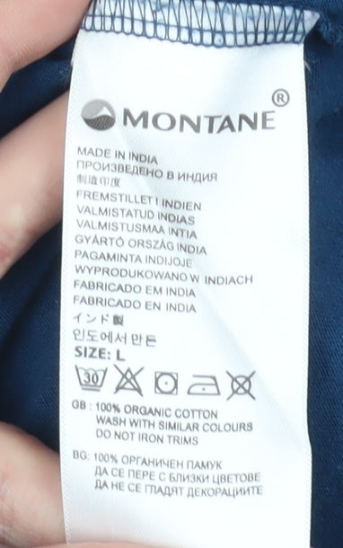 Montane Men's Blue Graphic T-Shirt, Large