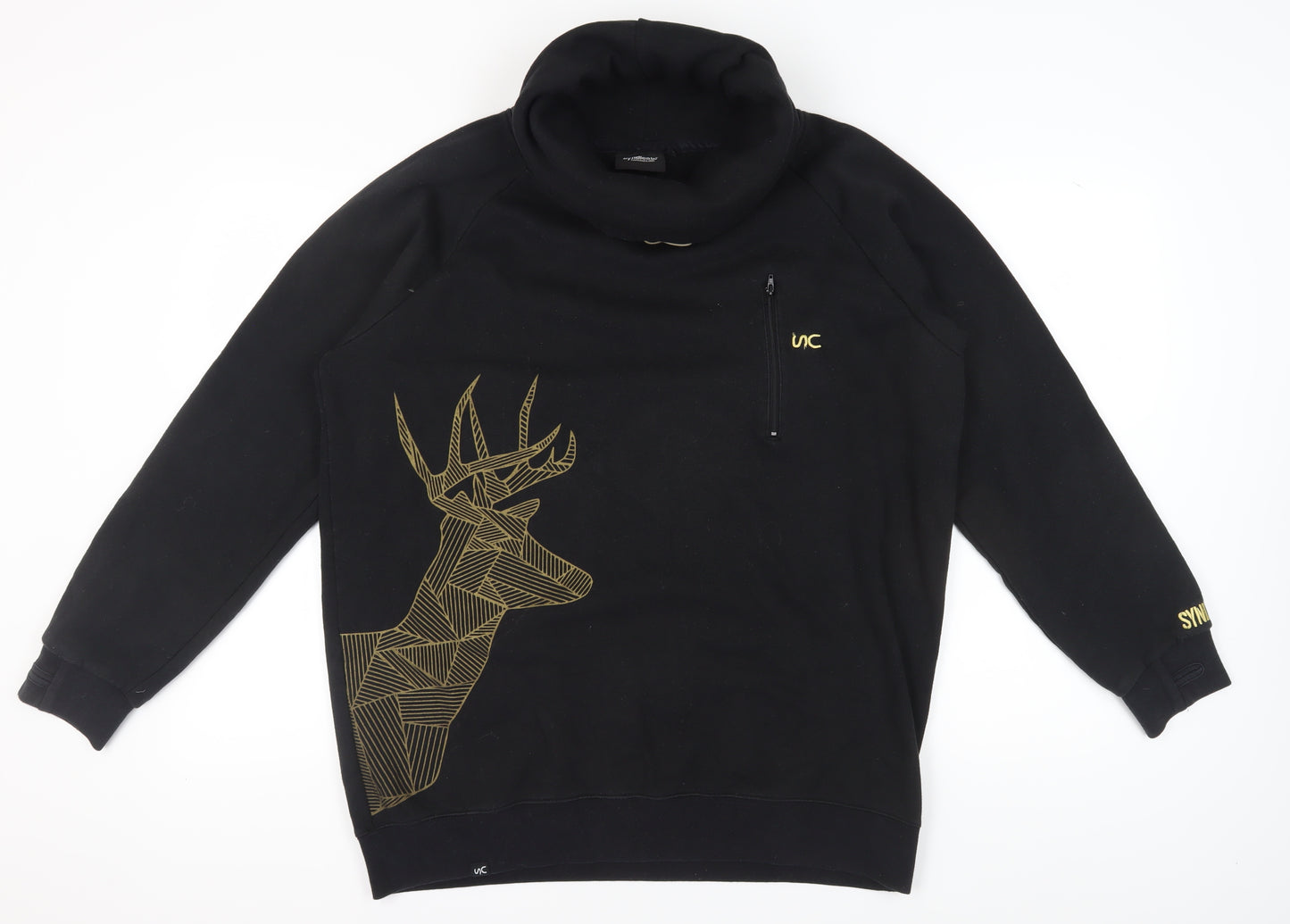 Syndicate Black Deer Graphic Pullover Sweatshirt L