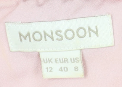 Monsoon Women's Pink Floral A-Line Strapless Dress, Size 12