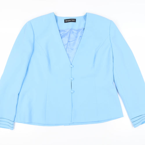 Jacques Vert Women's Blue Blazer, Size 18, Classic Fit