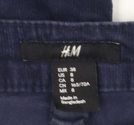 H&M Women's Blue Skinny Trousers, Size 10, Ankle Zip
