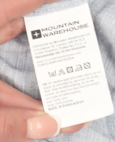 Mountain Warehouse Men's Blue Check Short Sleeve Shirt L