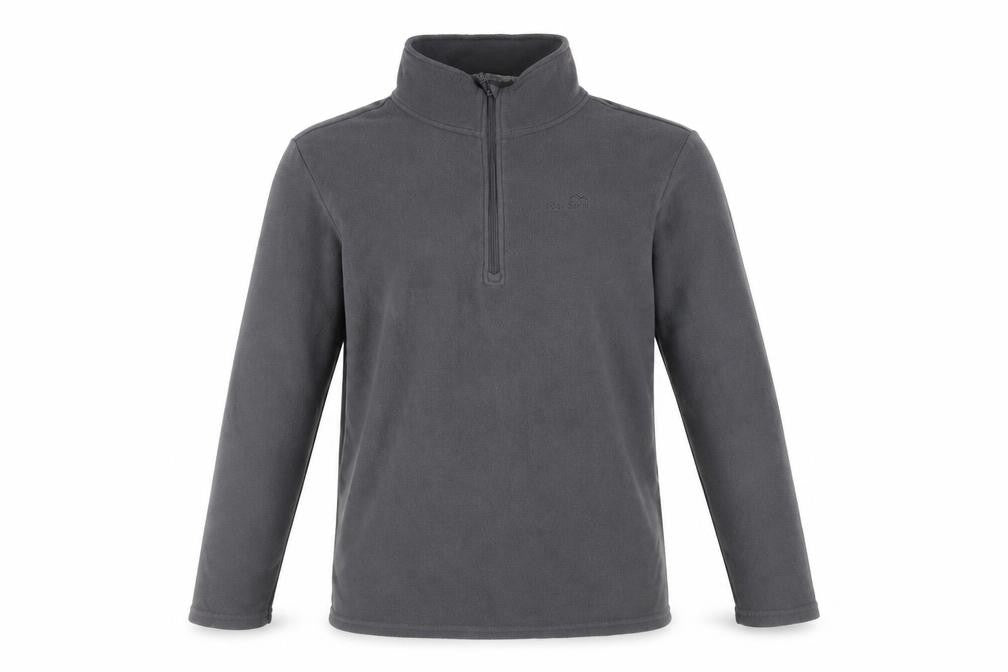 Front view of Peter Storm Men's Grey XS Fleece 1/4 Zip Sweatshirt
