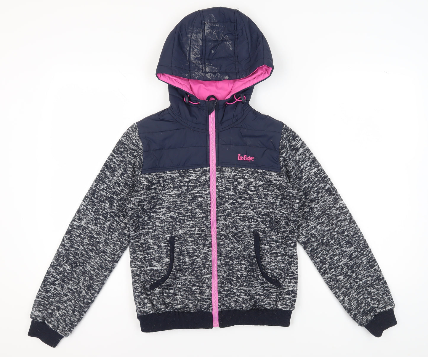 Lee Cooper Women's Blue Pink Bomber Jacket Size 10