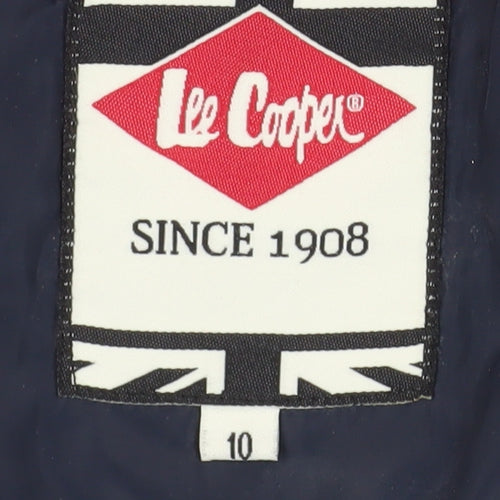 Lee Cooper Women's Blue Pink Bomber Jacket Size 10