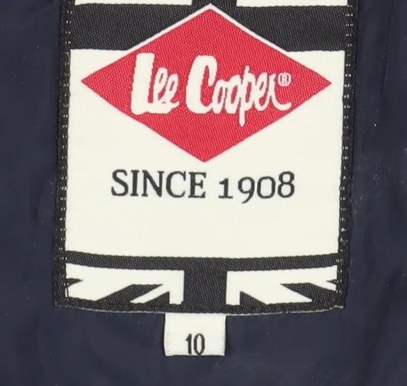 Lee Cooper Women's Blue Pink Bomber Jacket Size 10